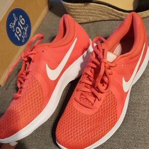 Nike Pink and White Sneakers with Breathable Mesh